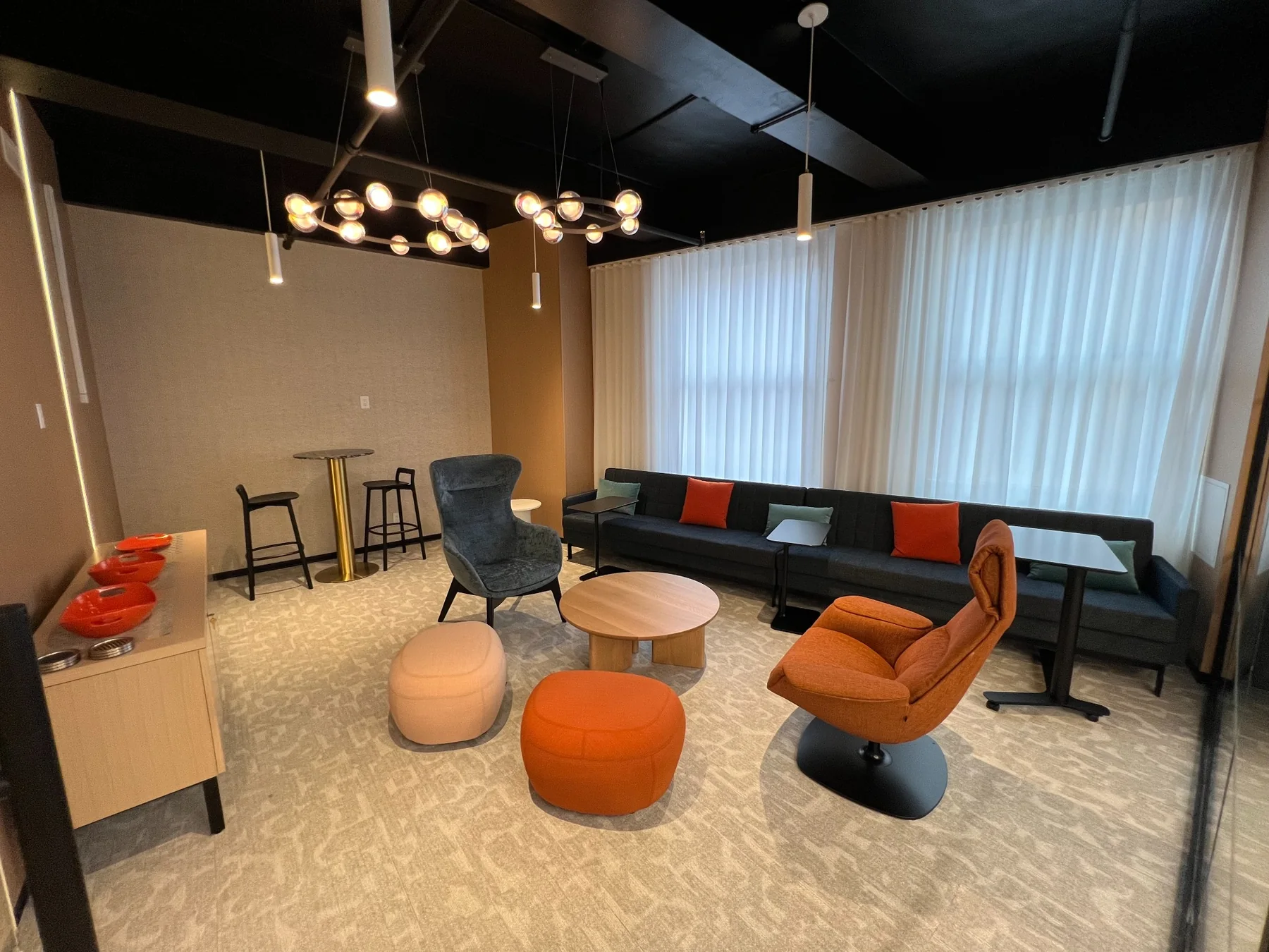 Completed office lounge at Midtown